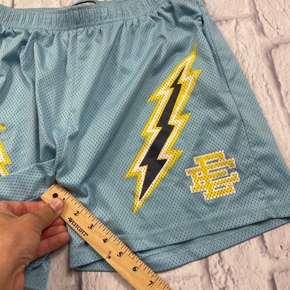 Eric Emanuel Carolina Lightning Bolt ⚡️ Baby Blue Mesh Shorts Men’s Sz L - Picture 6 of 7